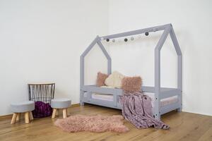 MAXIDO Dětská postel domeček Snílek 140x70 šedá