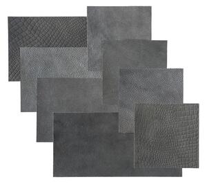 WallArt Kožené nástěnné panely Bowen shady grey 32 ks