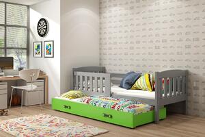 BMS Group Dětská postel s výsuvnou přistýlkou KUBUS grafit Velikost postele: 190x80 cm, Barva šuplíku: Zelená