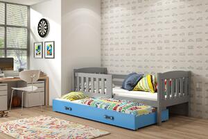 BMS Group Dětská postel s výsuvnou přistýlkou KUBUS grafit Velikost postele: 190x80 cm, Barva šuplíku: Modrá