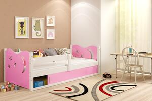 Dětská postel Andrea 1 80x160 - 1 osoba - Bílá, Růžová