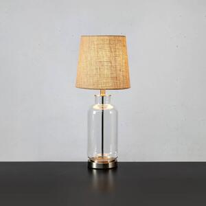 Stolní lampa Costero, transparentní/přírodní, 61,5 cm