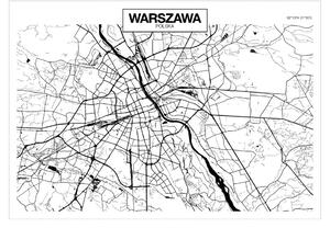 Fototapeta - Mapa Varšavy 250x175 + zdarma lepidlo
