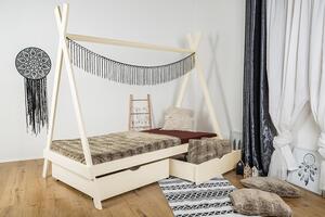 MAXIDO Dětská postel Teepee - dva šuplíky 160x80 Přírodní