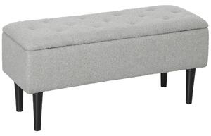 HOMCOM Skládací Lavice s Úložným Prostorem, Čalouněná Lavice s Potahem z Velvetu, Hnědá, 95 x 38 x 45 cm | Aosom