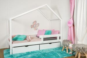 MAXIDO Dětská postel domeček Dita - dva šuplíky 200x120 Bílá