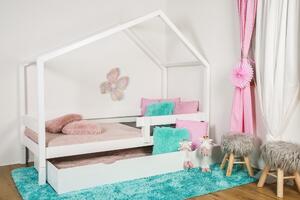 MAXIDO Dětská postel domeček Dita s přistýlkou 200x90 šedá (Český výrobek)