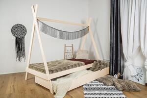 MAXIDO Dětská postel Teepee s přistýlkou 160x80 přírodní