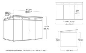Cortina Zahradní domek 11x7, 340 x 226 x 218 cm, antracit KETER 259113