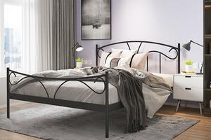 Černá kovová postel s roštem VIVA 140x200 cm