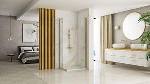 Rea Hugo, sprchová kabina 100(dveře) x 90(dveře) x 200,5 cm, 6mm čiré sklo, zlatý matný profil, KPL-K0841