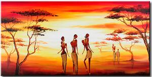 Obraz Tanec Afriky (1 díl) - krajina s stromy a západem slunce