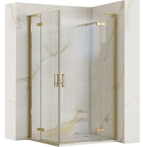 Rea Hugo Double, sprchová kabina 100(dveře)x80(dveře)x200,5 cm, zlatá matná, KPL-K0410