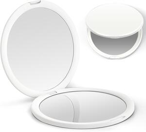 Kosmetické zrcátko, oboustranné, s 1x a 10x zvětšením, průměr 10 cm, vhodné na cesty