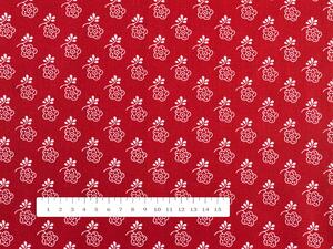 Biante Bavlněný povlak na polštář s lemem Sandra SA-355 Bílé květy na červeném 30 x 50 cm