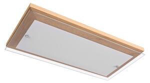 Stropní svítidlo FINN, 1xLED 24W, bílé/transparentní skleněné stínítko, olejovaný dub