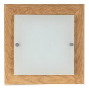 Stropní svítidlo FINN, 1xLED 14W, bílé/transparentní skleněné stínítko, olejovaný dub