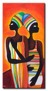Obraz Postavy (1dílný) - africké ženy v duhových oděvech