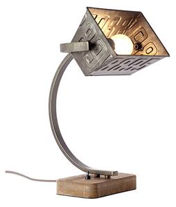 Brilliant 99022/46 Stylová stolní lampa DRAKE černá ocel + dřevo