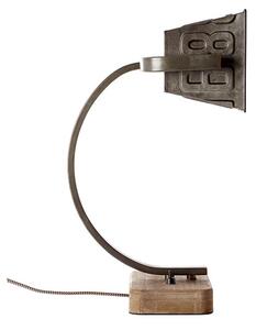 Brilliant99022/46 Stylová stolní lampa DRAKE černá ocel + dřevo