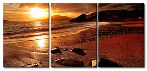 Obraz Slunečná zátoka (3-dílný) - letní krajina vody u pláže
