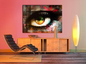 Obraz Postava (1-dílný) - smyslné oko ženy s barevným líčením