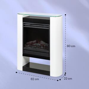 Klarstein Elektrický krb, elektrické ohřívače do obývacího pokoje a interiéru, elektrický krb s LED plameny, úsporný elektrický ohřívač, ventilátorový ohřívač s časovačem, nastavitelný termostat, ohřívač 1800 W