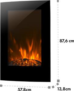 Klarstein Elektrický krb, elektrický krb do obývacího pokoje a interiéru, elektrický krb s LED plameny, ventilátorový ohřívač s časovačem, nastavitelný termostat, ohřívač 2000 W