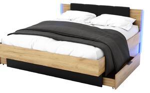 Manželská postel 160 cm Lewell (craft zlatý + černá)