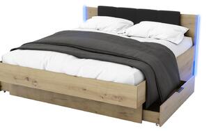Manželská postel 160 cm Lewell (dub artisan). Akce -10%