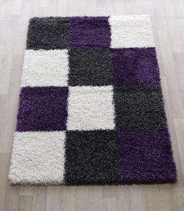 MERINOS Kusový fialový koberec Shaggy Plus 910/Grey/Lilac Rozměry: 120 x 170