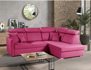 Sedací souprava SLIM Lux XL | 238x180 | PRAVÁ | rozkládací + úložný prostor | 16 růžová