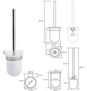 Bemeta Organic Závěsná WC štětka s miskou chrom/mléčné sklo 157113141