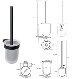 Bemeta Organic Black Závěsná WC štětka s miskou černá mat 167113140