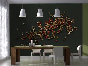 Fototapeta Kompozice z barevného pepře - jemný motiv koření do jídelny