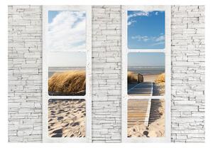 Samolepící fototapeta - Pláž: pohled z okna 98x70