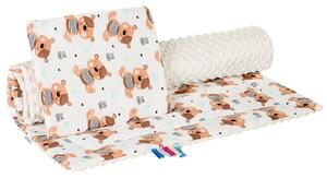 NEW BABY OboustrannÝ SET MINKY do kočárku teddy béžový Bavlna/Polyester, 75x100, 30x35 cm
