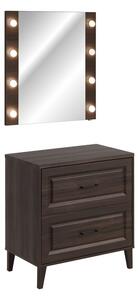 Comad Koupelnová sestava Dorothy s deskou a zrcadlem 80 cm dub ristretto