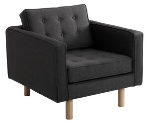 Nordic Design Antracitově šedé látkové křeslo Emmet