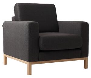 Nordic Design Antracitově šedé látkové křeslo Skandi