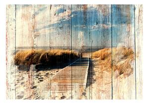 Samolepící fototapeta - Dřevěná pláž 98x70