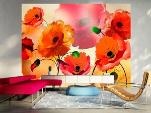 Fototapeta Sametové maky - abstrakce květů máku v energetických barvách
