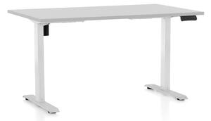 Výškově nastavitelný stůl OfficeTech B, 140 x 80 cm - bílá podnož Barva: Ořech