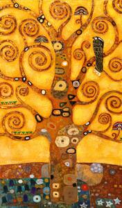 Fototapeta Strom života (Gustav Klimt) - fantaskní strom s listy na žlutém pozadí