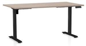 Výškově nastavitelný stůl OfficeTech B, 140 x 80 cm - bílá podnož Barva: Světle šedá