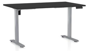 Výškově nastavitelný stůl OfficeTech B, 140 x 80 cm - černá podnož Barva: Ořech