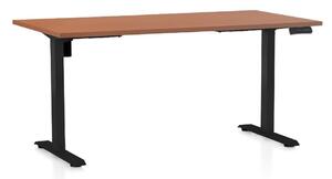 Výškově nastavitelný stůl OfficeTech B, 140 x 80 cm - bílá podnož Barva: Třešeň