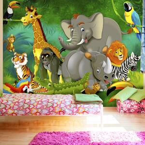 Fototapeta - Dětské barevné safari 200x140 + zdarma lepidlo