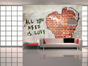 Fototapeta Láska je všechno - umělecký mural s nápisem lásky