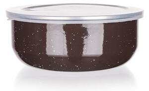 Smaltované misky s víčky GRANITE Dark Brown 8 dílů
